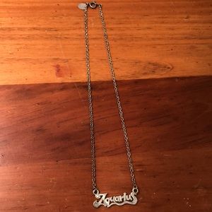 Silver Tone Necklace Aquarius